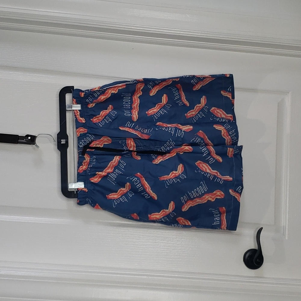 Got Bacon? Blue Swim Trunks Size Medium NWT
